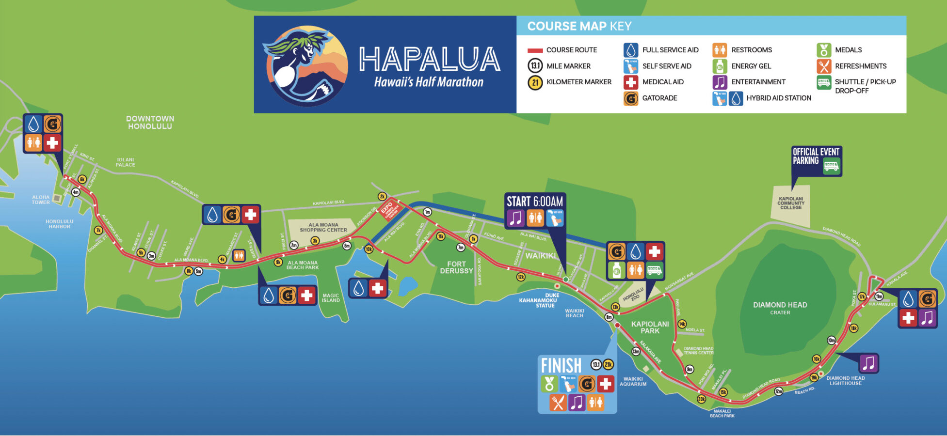 2024 Hapalua Course Map Honolulu Marathon