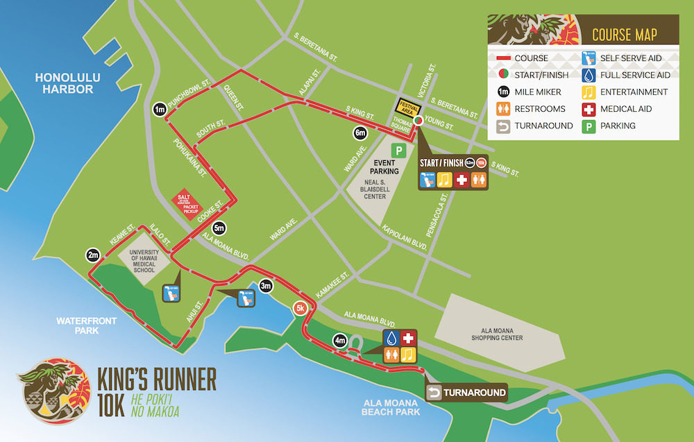 2022 KRX Course Map Honolulu Marathon